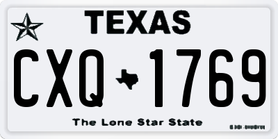 TX license plate CXQ1769