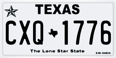 TX license plate CXQ1776