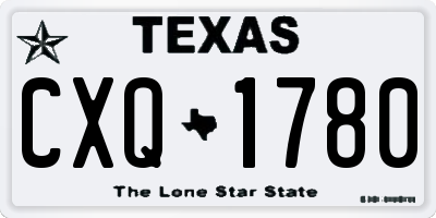 TX license plate CXQ1780
