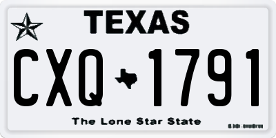 TX license plate CXQ1791