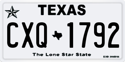TX license plate CXQ1792