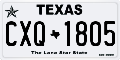 TX license plate CXQ1805
