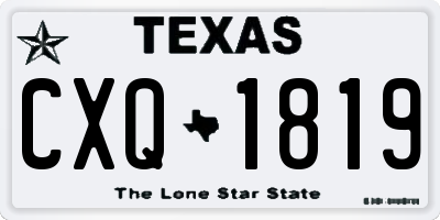 TX license plate CXQ1819