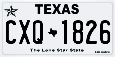 TX license plate CXQ1826