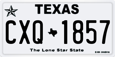 TX license plate CXQ1857