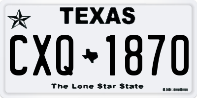 TX license plate CXQ1870