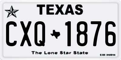 TX license plate CXQ1876