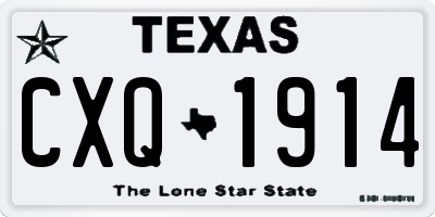 TX license plate CXQ1914