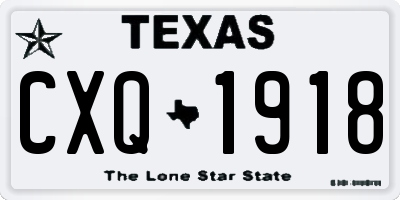 TX license plate CXQ1918