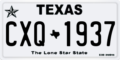 TX license plate CXQ1937