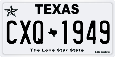 TX license plate CXQ1949