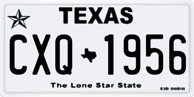 TX license plate CXQ1956