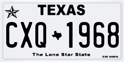 TX license plate CXQ1968
