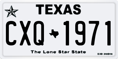 TX license plate CXQ1971