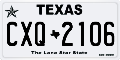 TX license plate CXQ2106