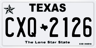 TX license plate CXQ2126