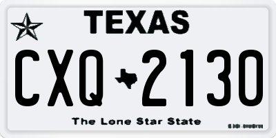 TX license plate CXQ2130