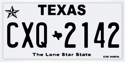 TX license plate CXQ2142