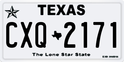 TX license plate CXQ2171