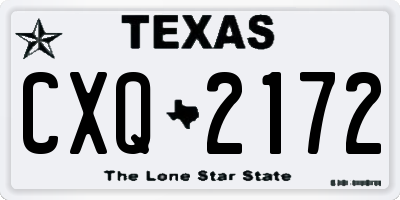 TX license plate CXQ2172