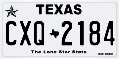 TX license plate CXQ2184