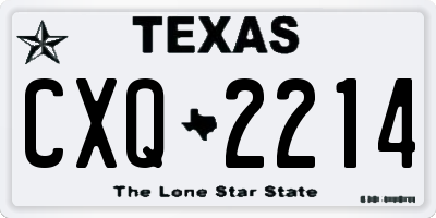 TX license plate CXQ2214