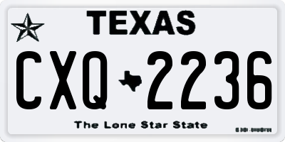 TX license plate CXQ2236