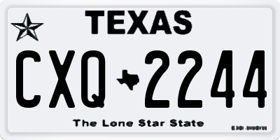 TX license plate CXQ2244