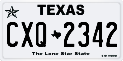 TX license plate CXQ2342