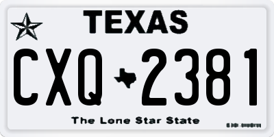 TX license plate CXQ2381