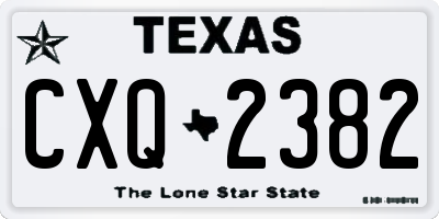 TX license plate CXQ2382