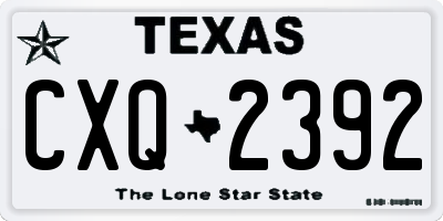 TX license plate CXQ2392