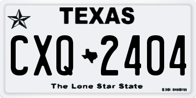 TX license plate CXQ2404