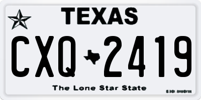 TX license plate CXQ2419