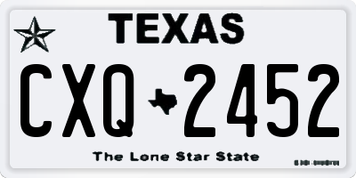 TX license plate CXQ2452