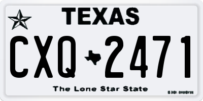 TX license plate CXQ2471