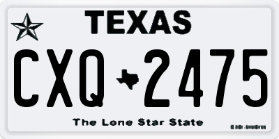 TX license plate CXQ2475