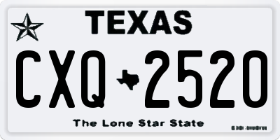 TX license plate CXQ2520