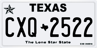 TX license plate CXQ2522