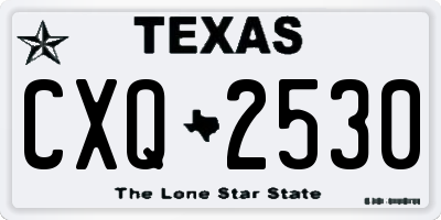 TX license plate CXQ2530