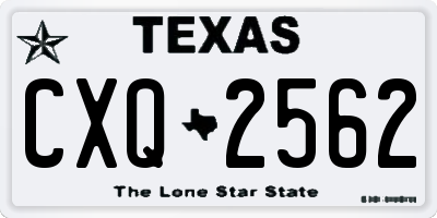 TX license plate CXQ2562