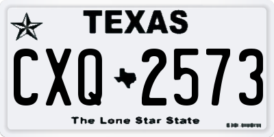 TX license plate CXQ2573