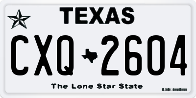 TX license plate CXQ2604