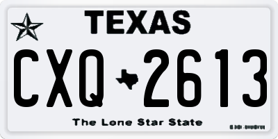 TX license plate CXQ2613