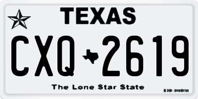 TX license plate CXQ2619