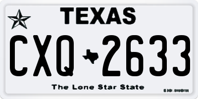TX license plate CXQ2633