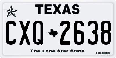 TX license plate CXQ2638