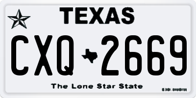 TX license plate CXQ2669