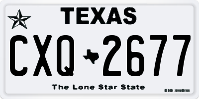 TX license plate CXQ2677
