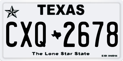 TX license plate CXQ2678